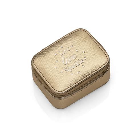 Live Love Sparkle Gold Tone Jewellery Box 